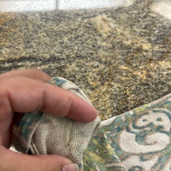 J Jill woman’s 3/4 sleeve tunic style top Paisley tan green Silk Cotton Cashmere - Picture 12 of 12